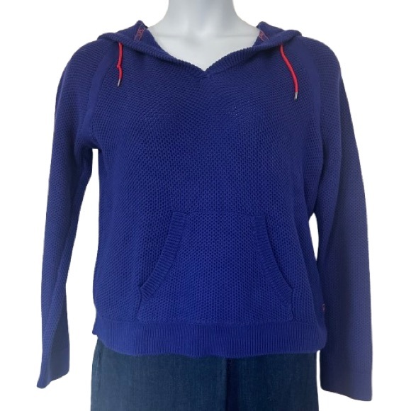 Lauren Ralph Lauren Sweaters - Lauren Ralph Lauren Waffle Knit 100% Cotton Hoodie Purple/Blue Size Large